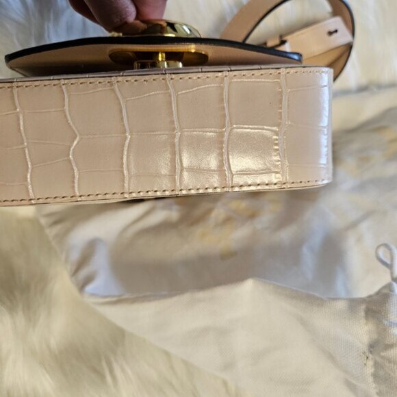 SOLD Chloe Mini C Croc Embossed Calf Skin Leather in Pink Authenticated - Picture 7 of 16